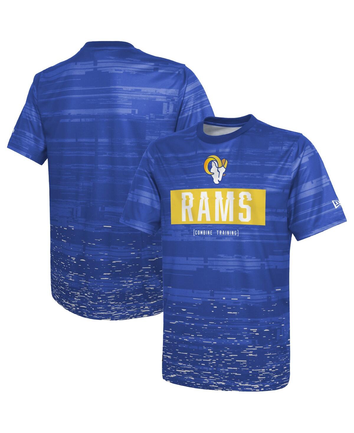 NEW ERA MEN'S NEW ERA ROYAL LOS ANGELES RAMS COMBINE AUTHENTIC SWEEP T-SHIRT 