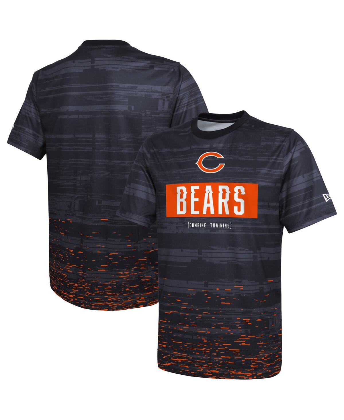 Shop New Era Men's  Navy Chicago Bears Combine Authentic Sweep T-shirt