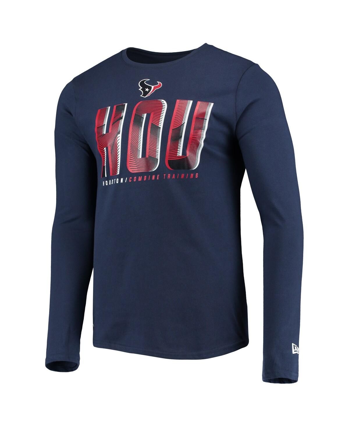 Men's New EraHouston Texans Combine Authentic Static Abbreviation Long Sleeve T-shirt - Navy