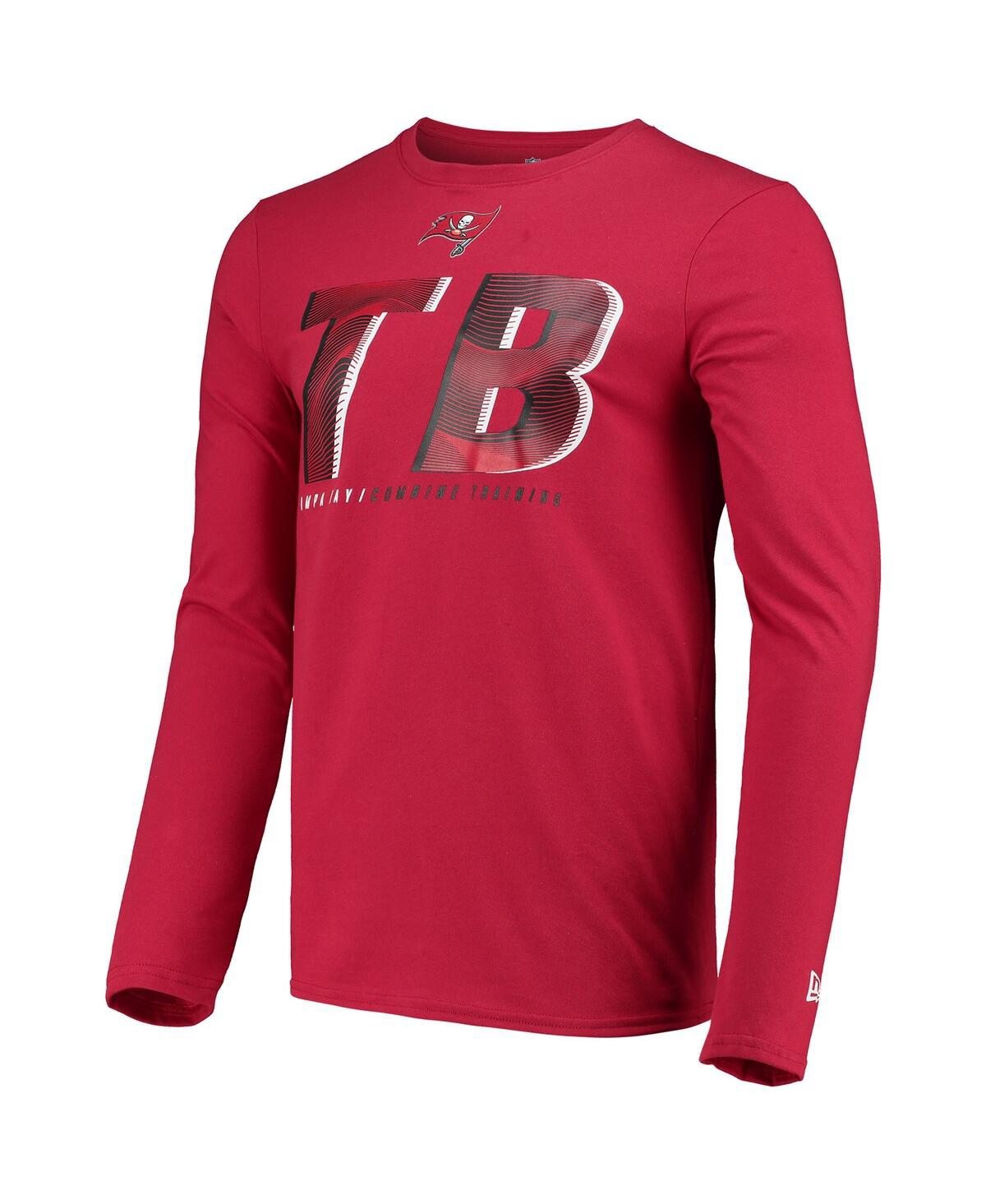 Shop New Era Men's  Red Tampa Bay Buccaneers Combine Authentic Static Abbreviation Long Sleeve T-shirt