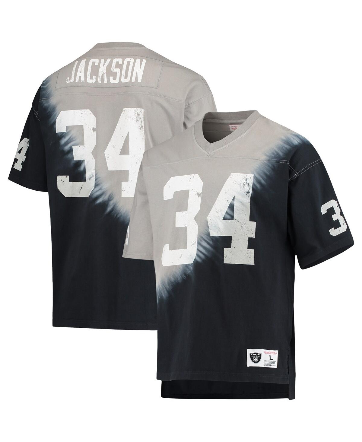 Mitchell & Ness Bo Jackson Black/silver Las Vegas Raiders Retired Player Name & Number Diagonal Tie- In Black,silver