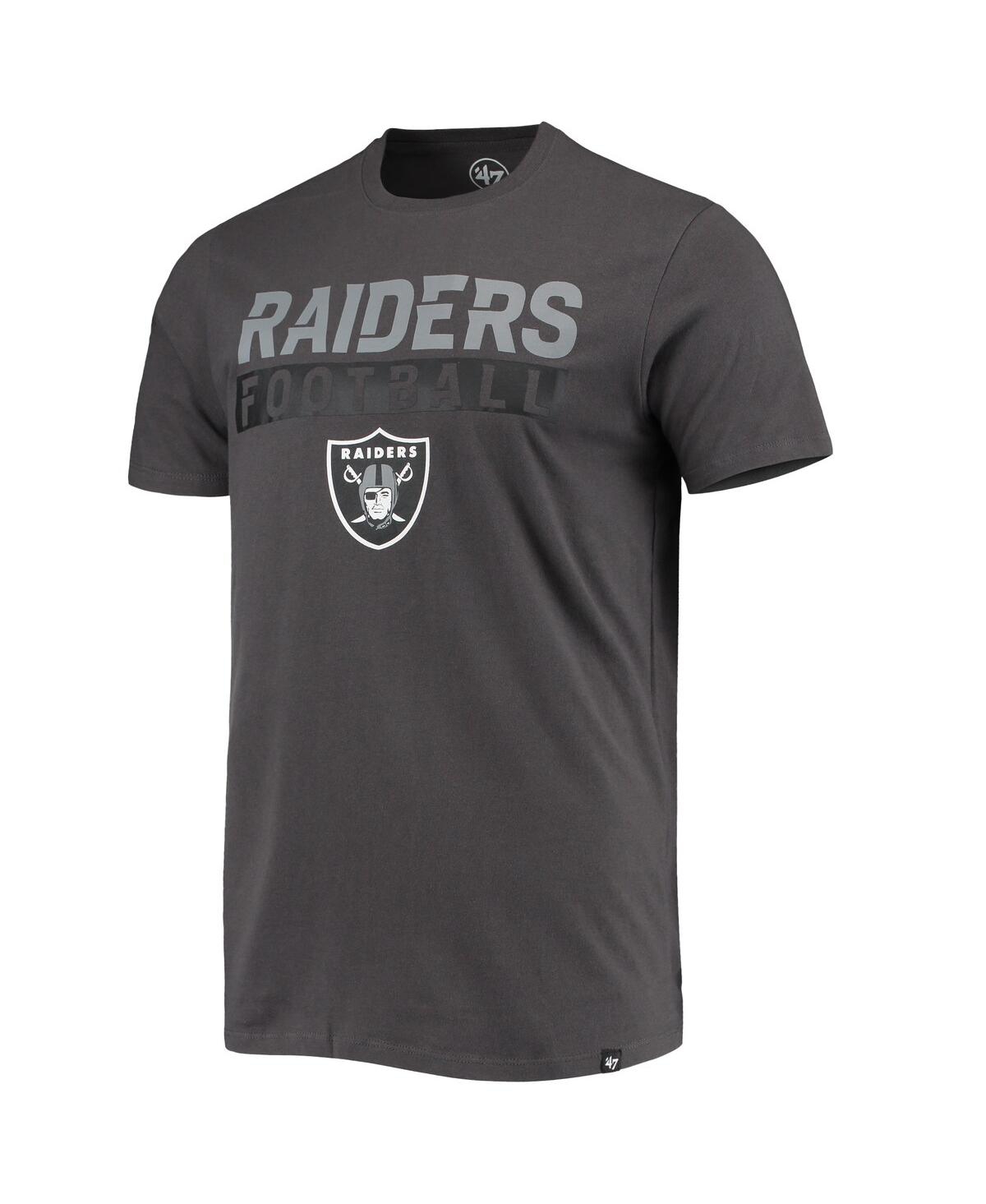 47 Brand Men's '47 Charcoal Las Vegas Raiders Dark Ops Super Rival T-shirt In Charcoal