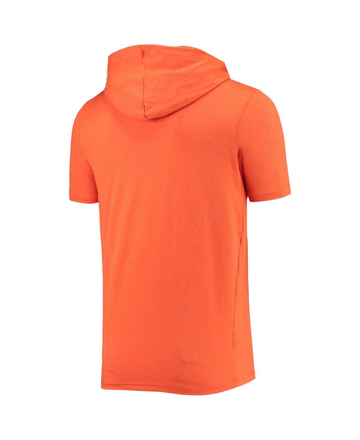 Shop New Era Men's  Heathered Orange Chicago Bears Team Brushed Hoodie T-shirt