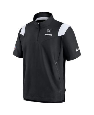 Men's Black Las Vegas Raiders Coach Chevron Lockup Quarter-Zip Top