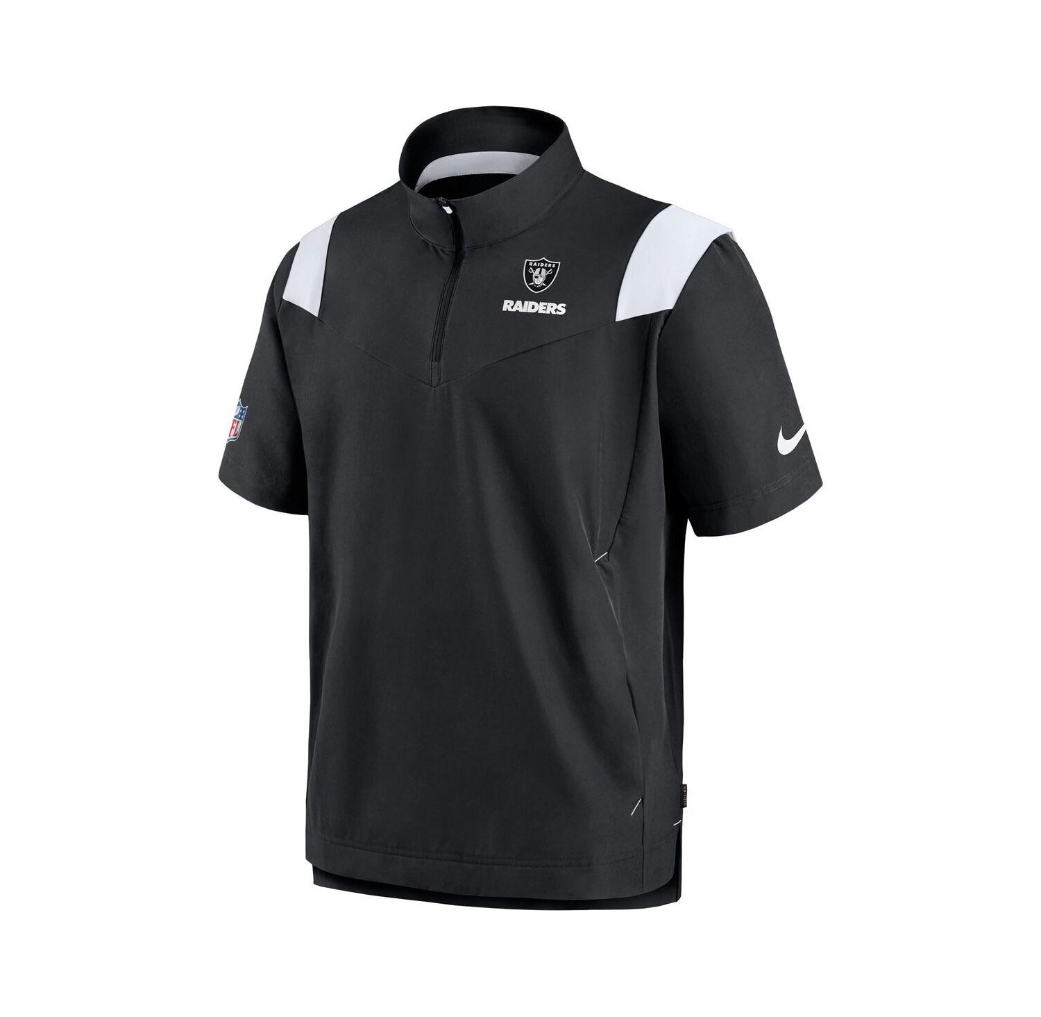 Men's Black Las Vegas Raiders Coach Chevron Lockup Quarter-Zip Top