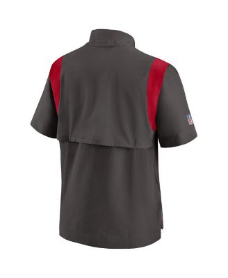 Men's Pewter Tampa Bay Buccaneers Coach Chevron Lockup Quarter-Zip Top