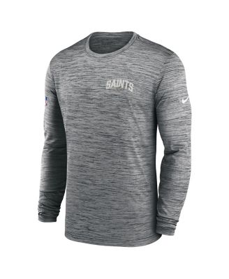 Men's Gray New Orleans Saints Velocity Athletic Stack Performance Long Sleeve T-shirt
