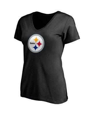 Women's T.J. Watt Black Pittsburgh Steelers Player Icon Name and Number V-Neck T-shirt