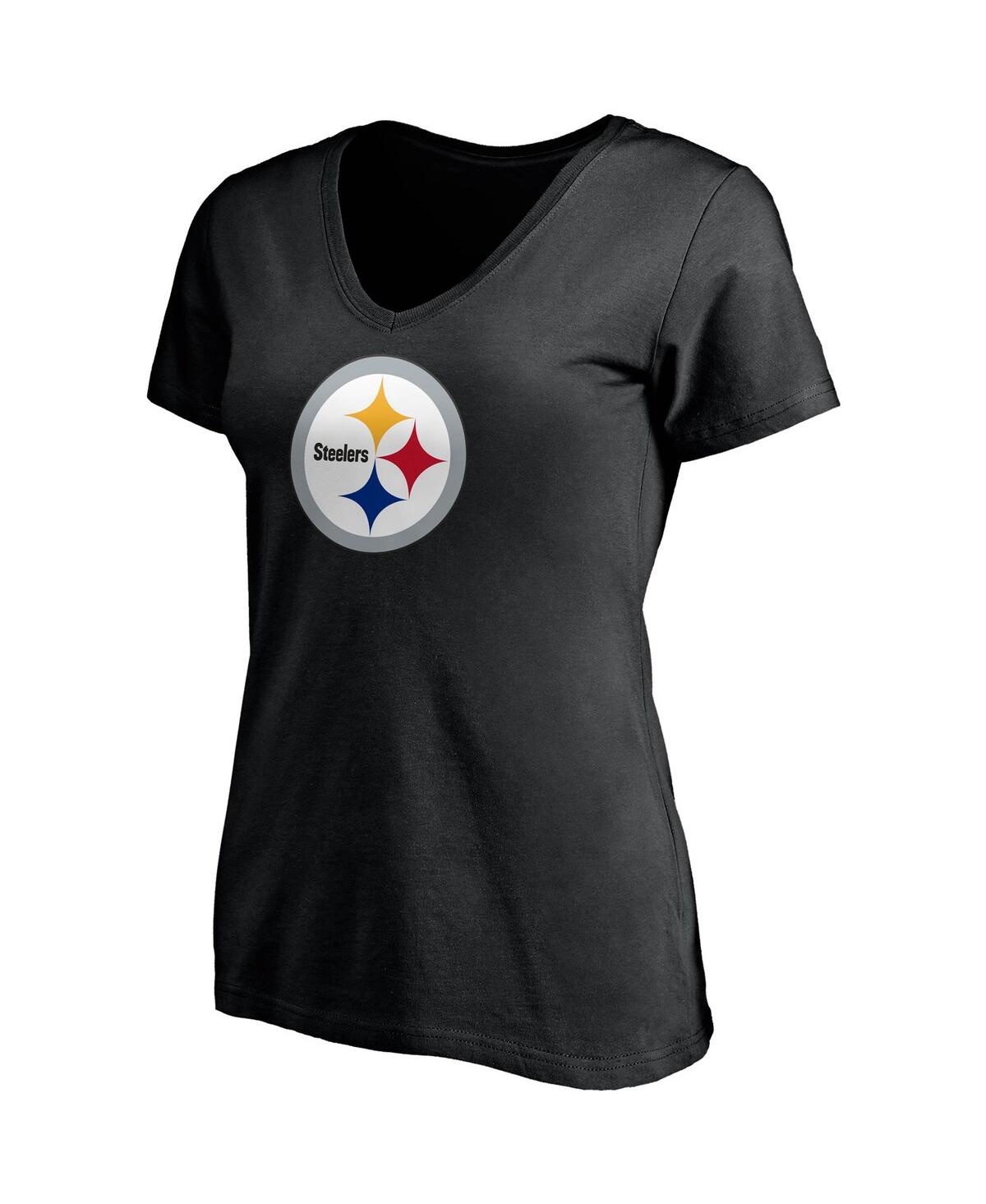 Fanatics Women's  T.j. Watt Black Pittsburgh Steelers Player Icon Name And Number V-neck T-shirt In Black