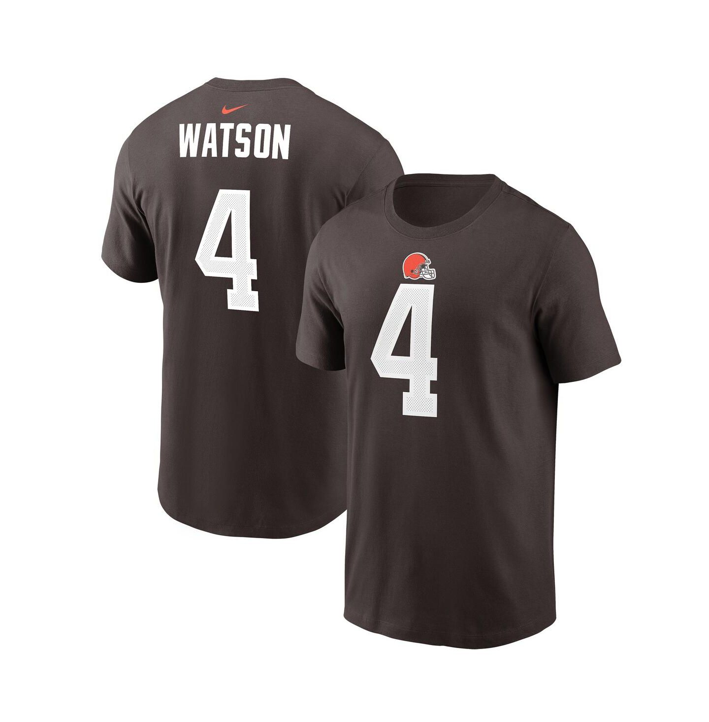 Мужская футболка Nike Deshaun Watson Brown Cleveland Browns Player Name & Number — фото 1