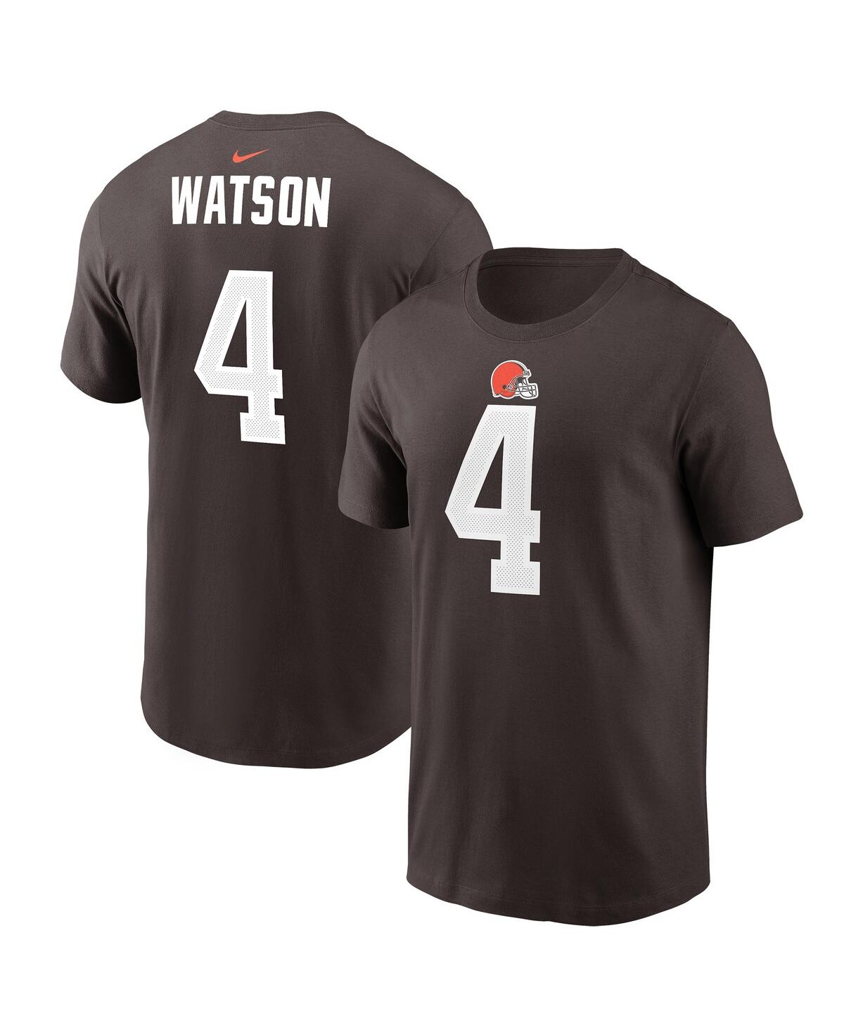 Shop Nike Men's  Deshaun Watson Brown Cleveland Browns Player Name & Number T-shirt