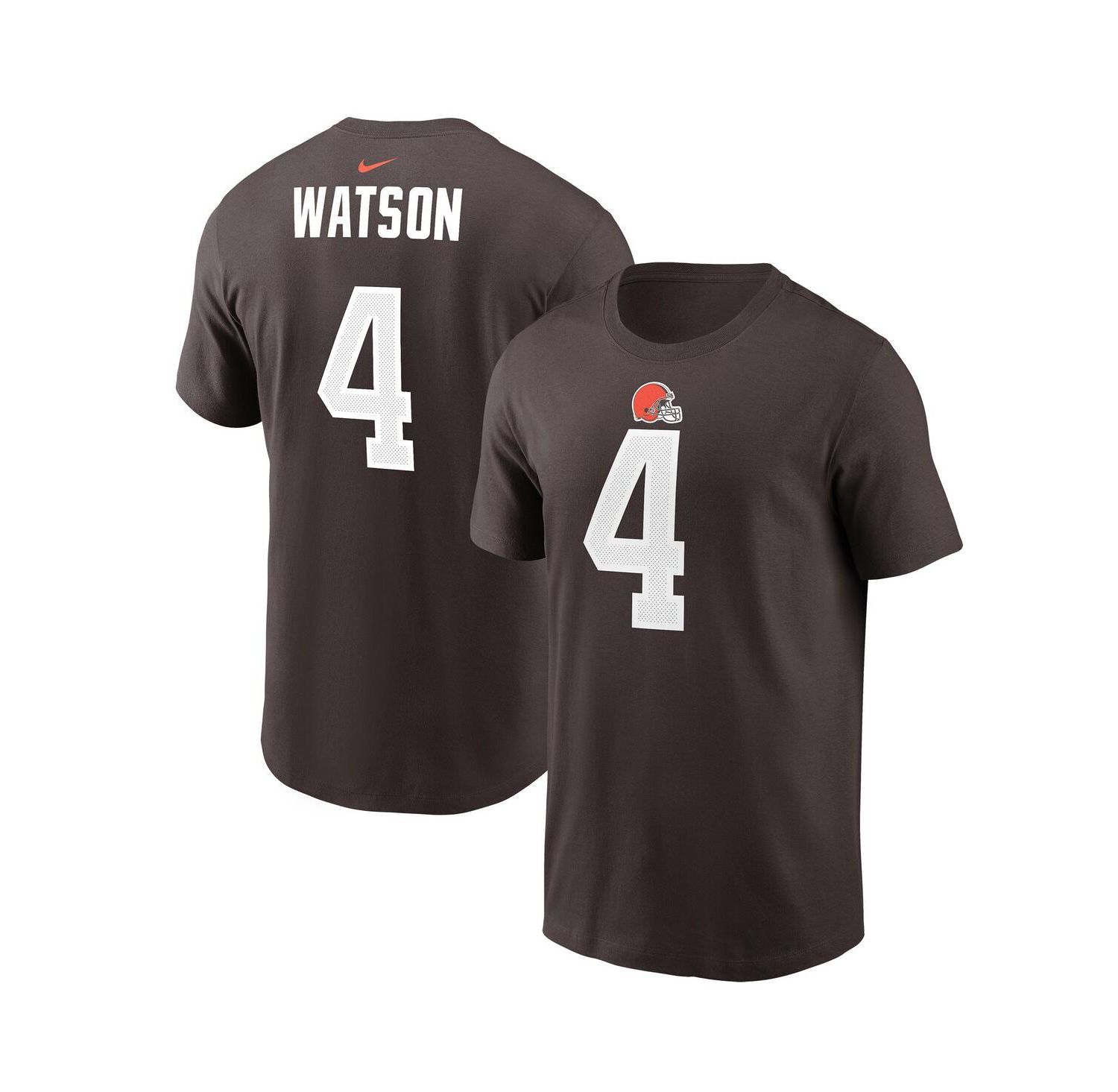 Men's Deshaun Watson Brown Cleveland Browns Player Name & Number T-shirt