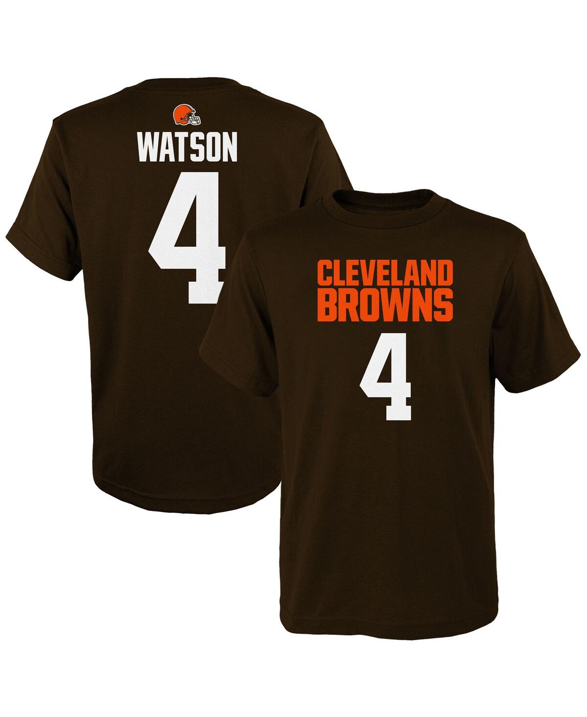 Shop Outerstuff Big Boys Deshaun Watson Brown Cleveland Browns Mainliner Player Name And Number T-shirt