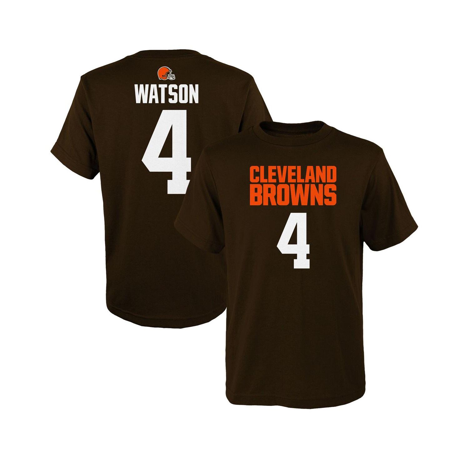 Big Boys Deshaun Watson Brown Cleveland Browns Mainliner Player Name and Number T-shirt