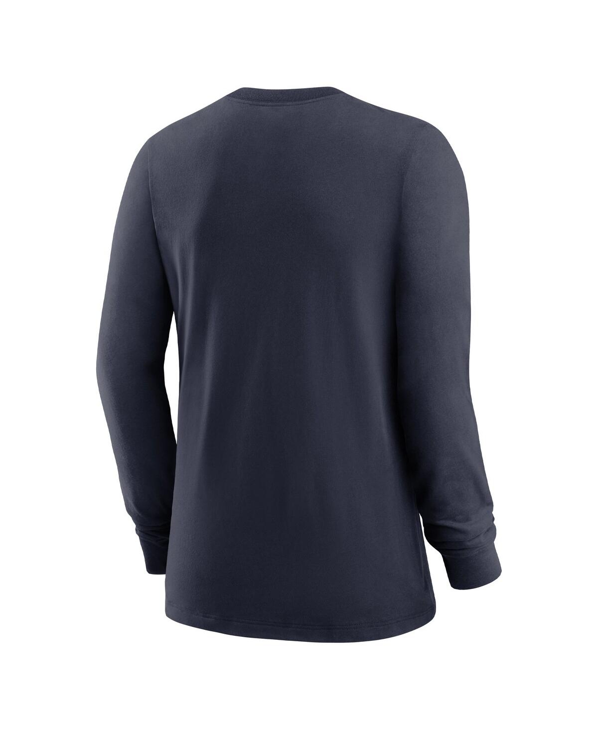 Shop Nike Women's  Navy Chicago Bears Prime Split Long Sleeve T-shirt