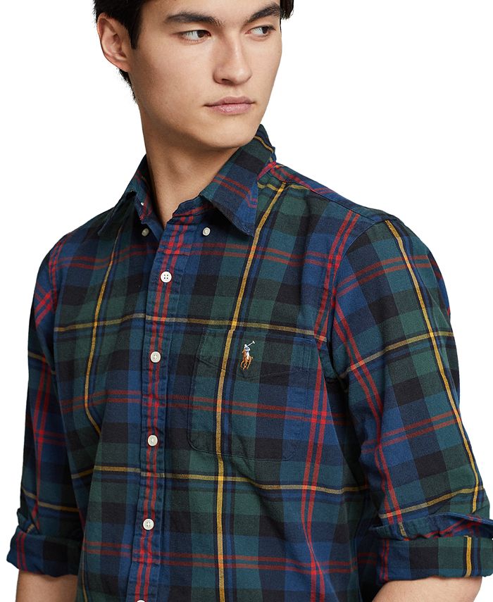 Polo Ralph Lauren Men's ClassicFit Plaid Oxford Shirt Macy's