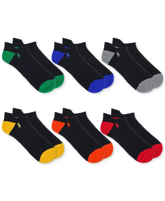 Polo Ralph Lauren Men's 6Pk. Performance Tipped Low Cut Socks Macy's