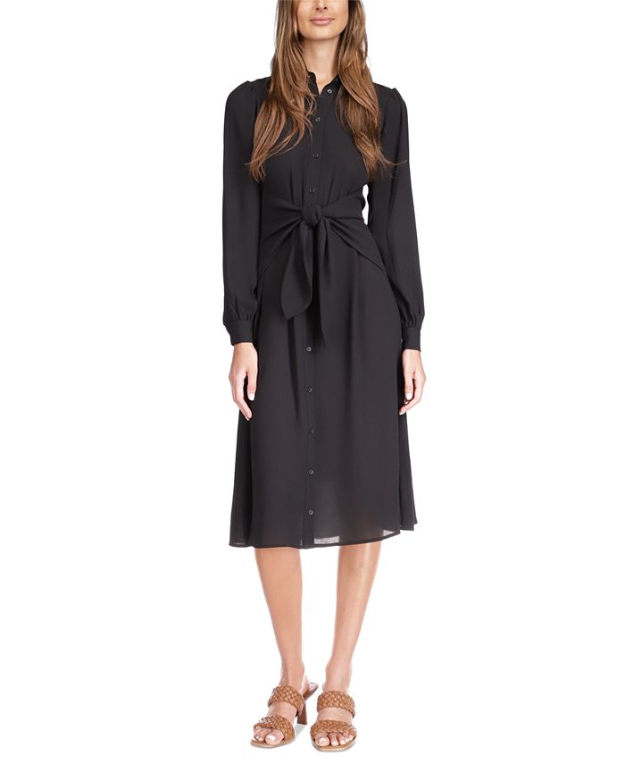 Michael Kors Women's Drapey Crepe Button-Down Belted Midi Dress & Reviews -  Dresses - Women - Macy's