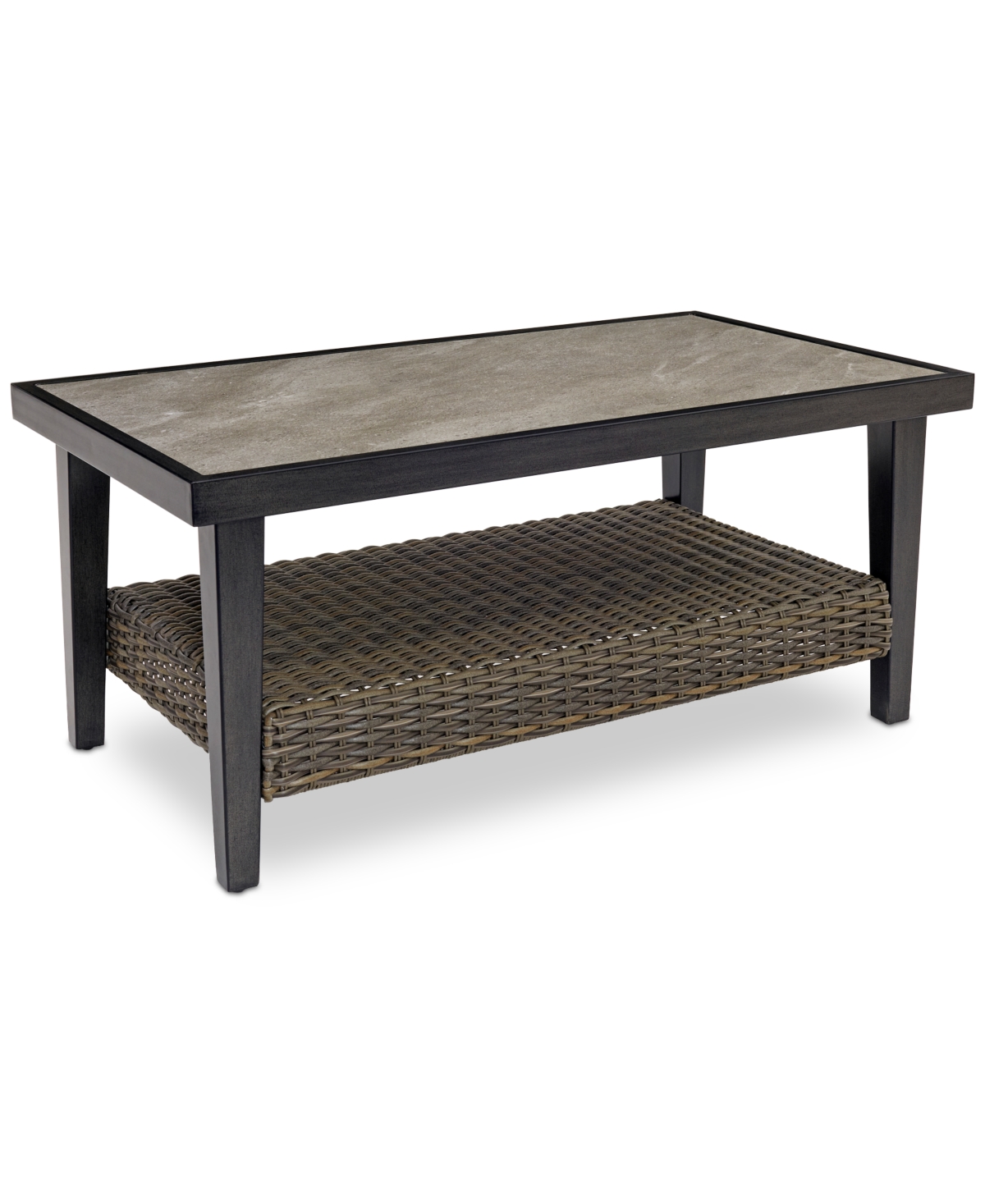 Agio Closeout! Belmont Outdoor 44"x25" Rectangle Tile Top Coffee Table In Gray