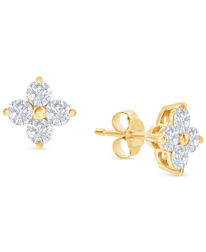 Macy's yellow sale gold diamond earrings