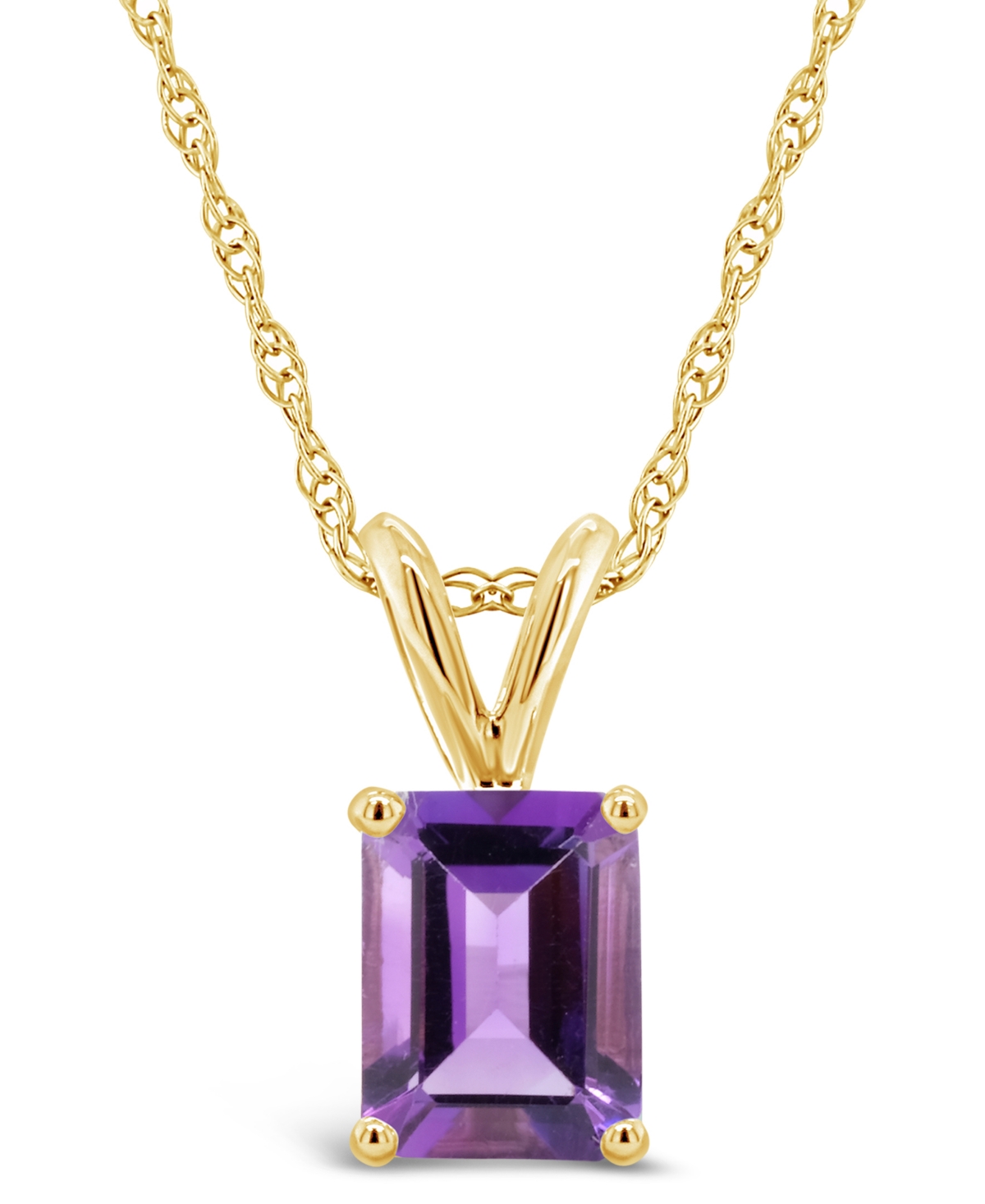 Macy's Amethyst (1-5/8 Ct. T.w.) Pendant Necklace In 14k Yellow Gold