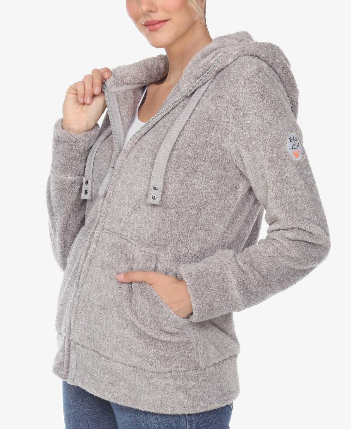 Women's Hooded Sherpa Jacket - Olive