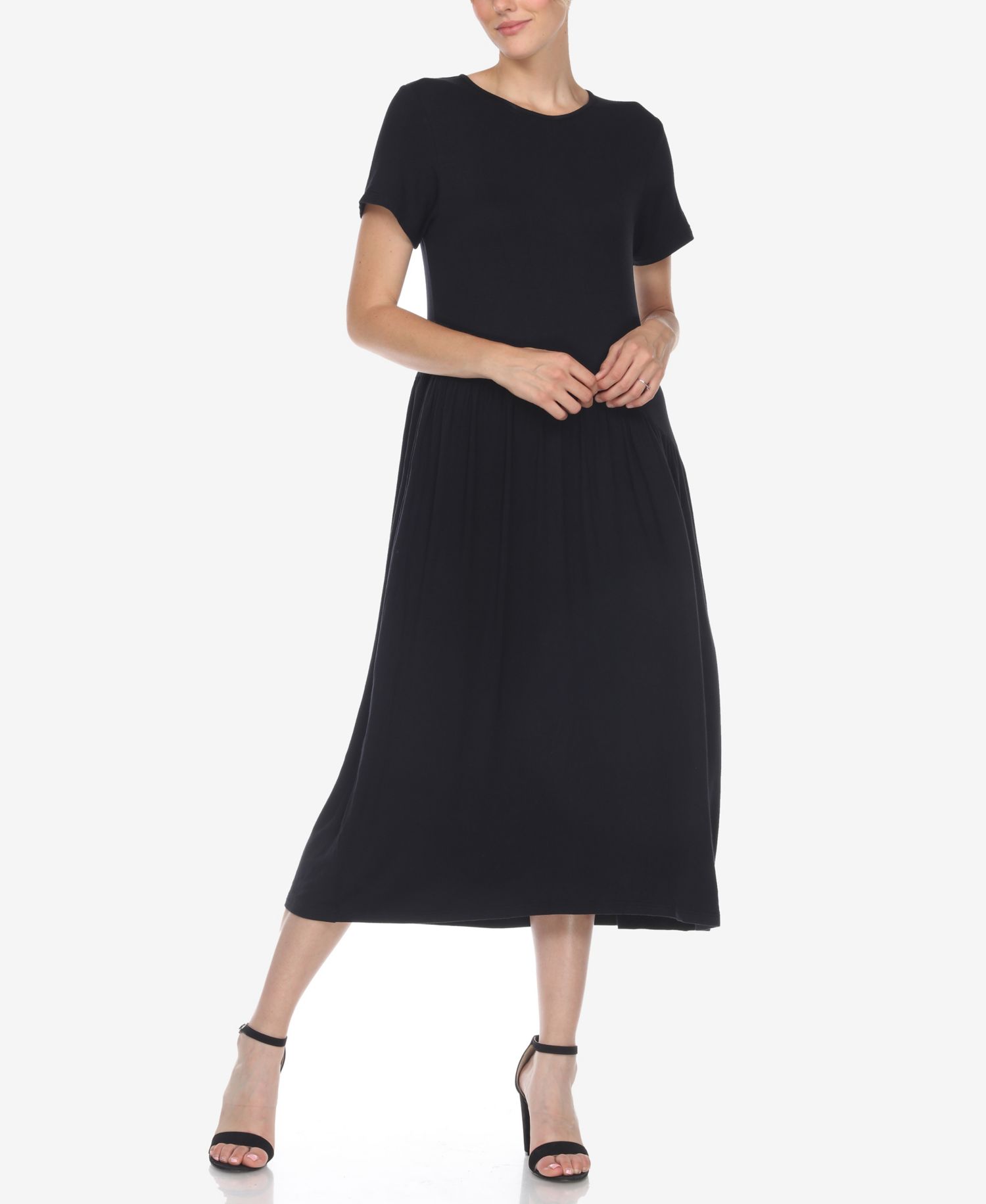 Women's Short Sleeve Asymmetrical Waist Maxi Dress