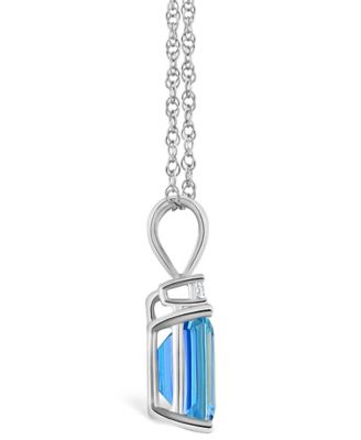 Blue Topaz (3 ct. t.w.) and Diamond Accent Pendant Necklace in 14K Yellow Gold or 14K White Gold