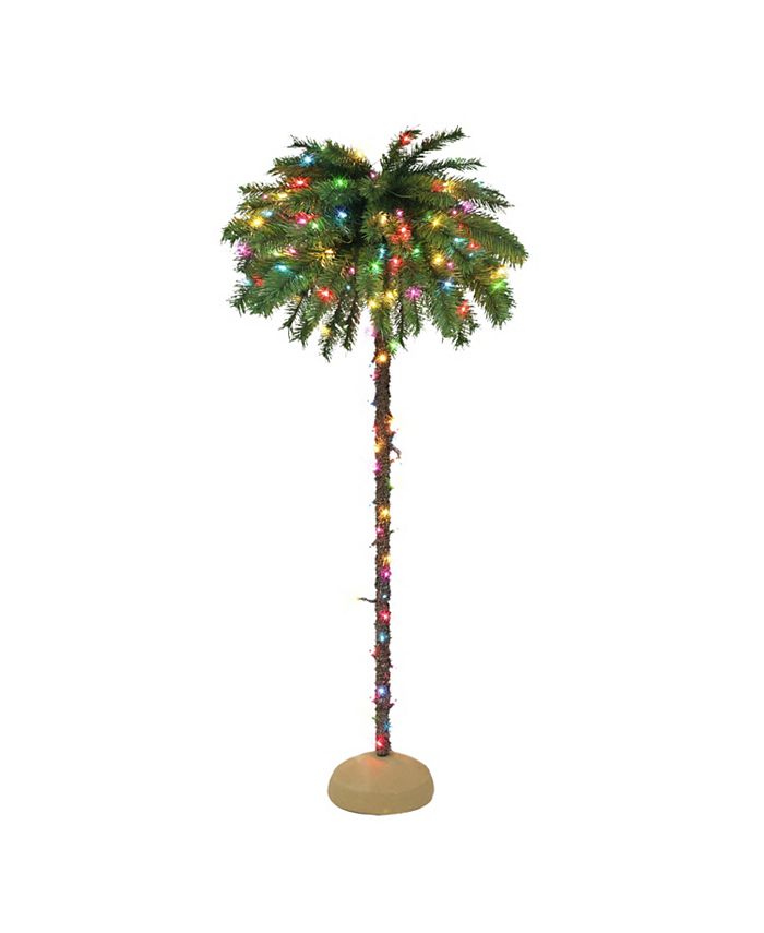 Puleo 6' PreLit Palm Tree with 150 Underwriters Laboratories Multi