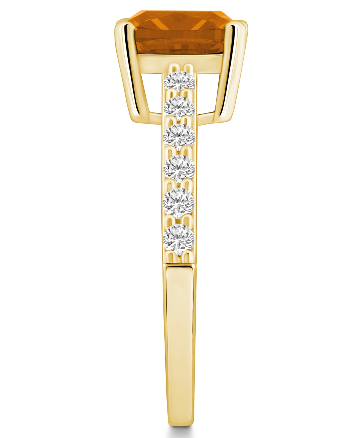 Macy's(2 Ct. T.w.) and Diamond (1/3 Ct. T.w.) Ring in 14K Yellow Gold - Citrine