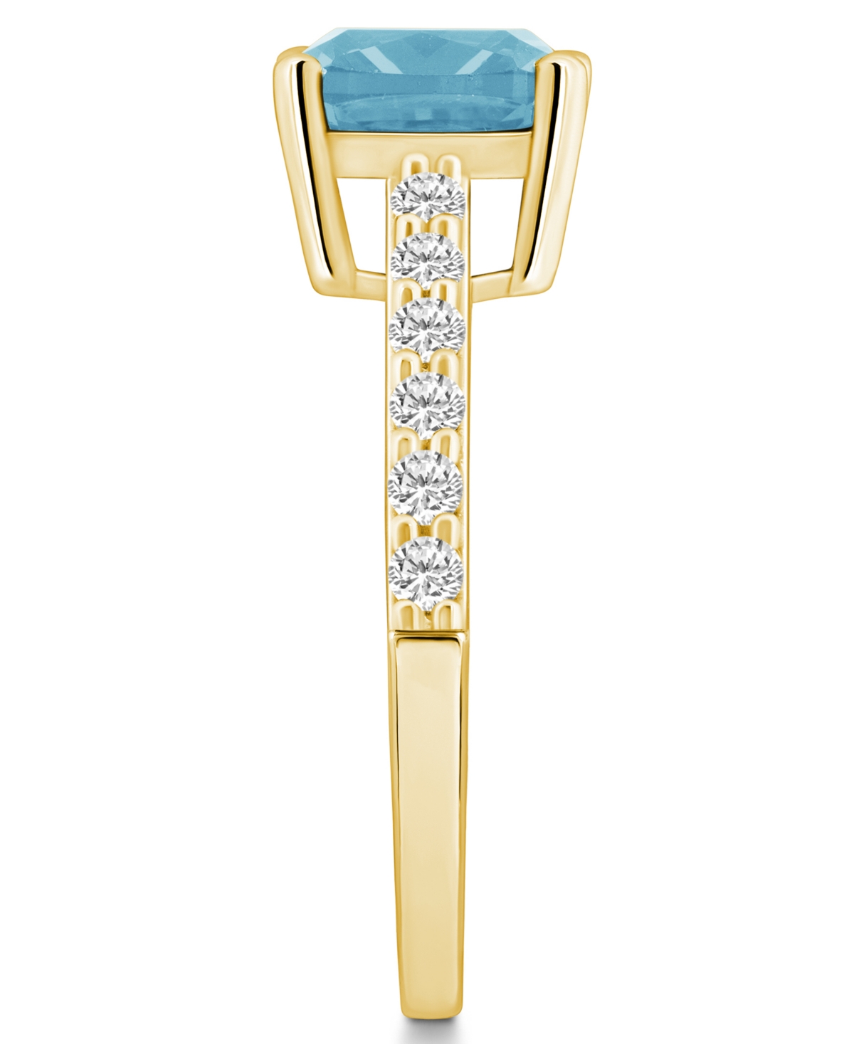 Macy's(2 Ct. T.w.) and Diamond (1/3 Ct. T.w.) Ring in 14K Yellow Gold - Aquamarine