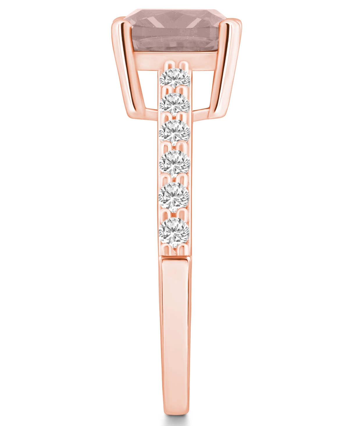 Macy's(2 Ct. T.w.) and Diamond (1/3 Ct. T.w.) Ring in 14K Rose Gold - Morganite