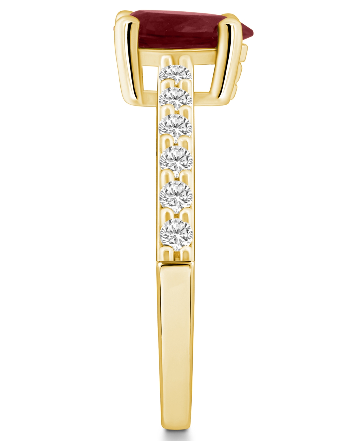 Macy's(1-1/10 Ct. T.w.) and Diamond (1/3 Ct. T.w.) Ring in 14K Yellow Gold - Garnet