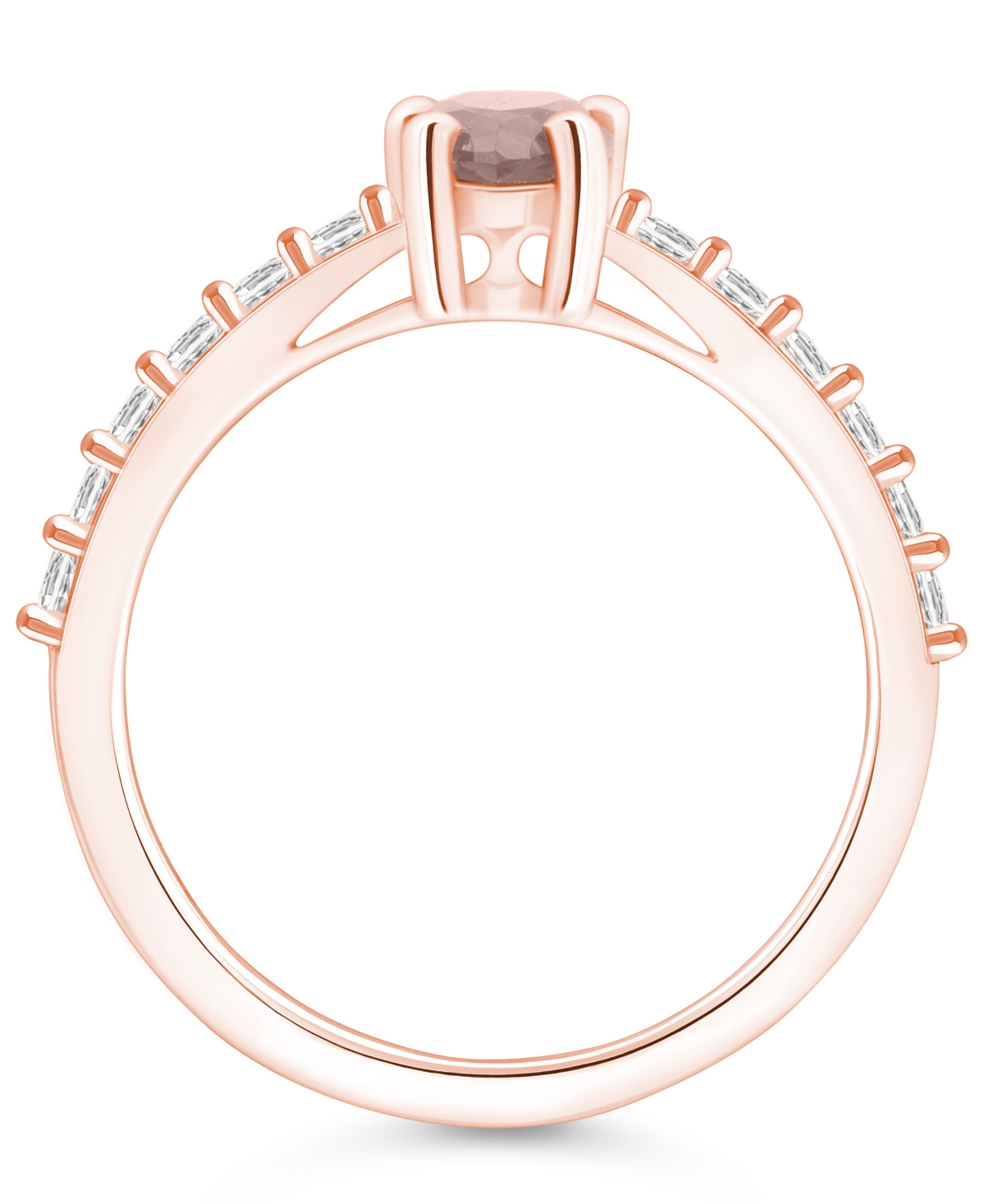 Macy's(3/4 Ct. T.w.) and Diamond (1/3 Ct. T.w.) Ring in 14K Rose Gold - Morganite
