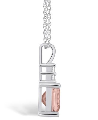 Morganite (2 Ct. T.W.) and Diamond (1/10 Ct. T.W.) Pendant Necklace in 14K White Gold