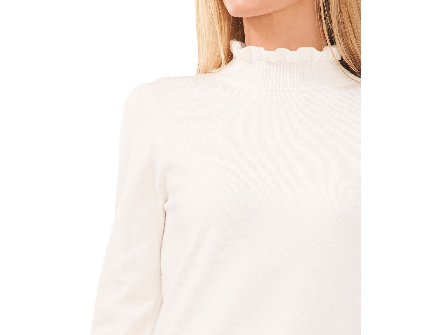 Женский свитер CeCe Mock Neck Long Sleeve, цвет: Состаренный белый — фото 3