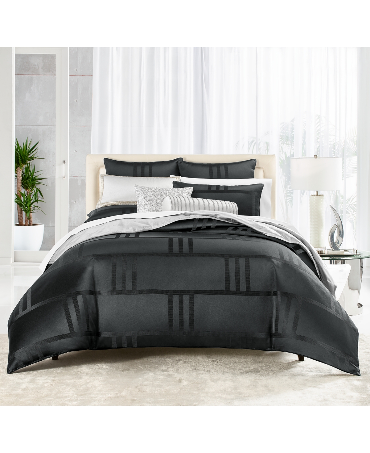 Shop Hotel Collection Structure 3-pc. Comforter Set, King, Created For Macy's In Black