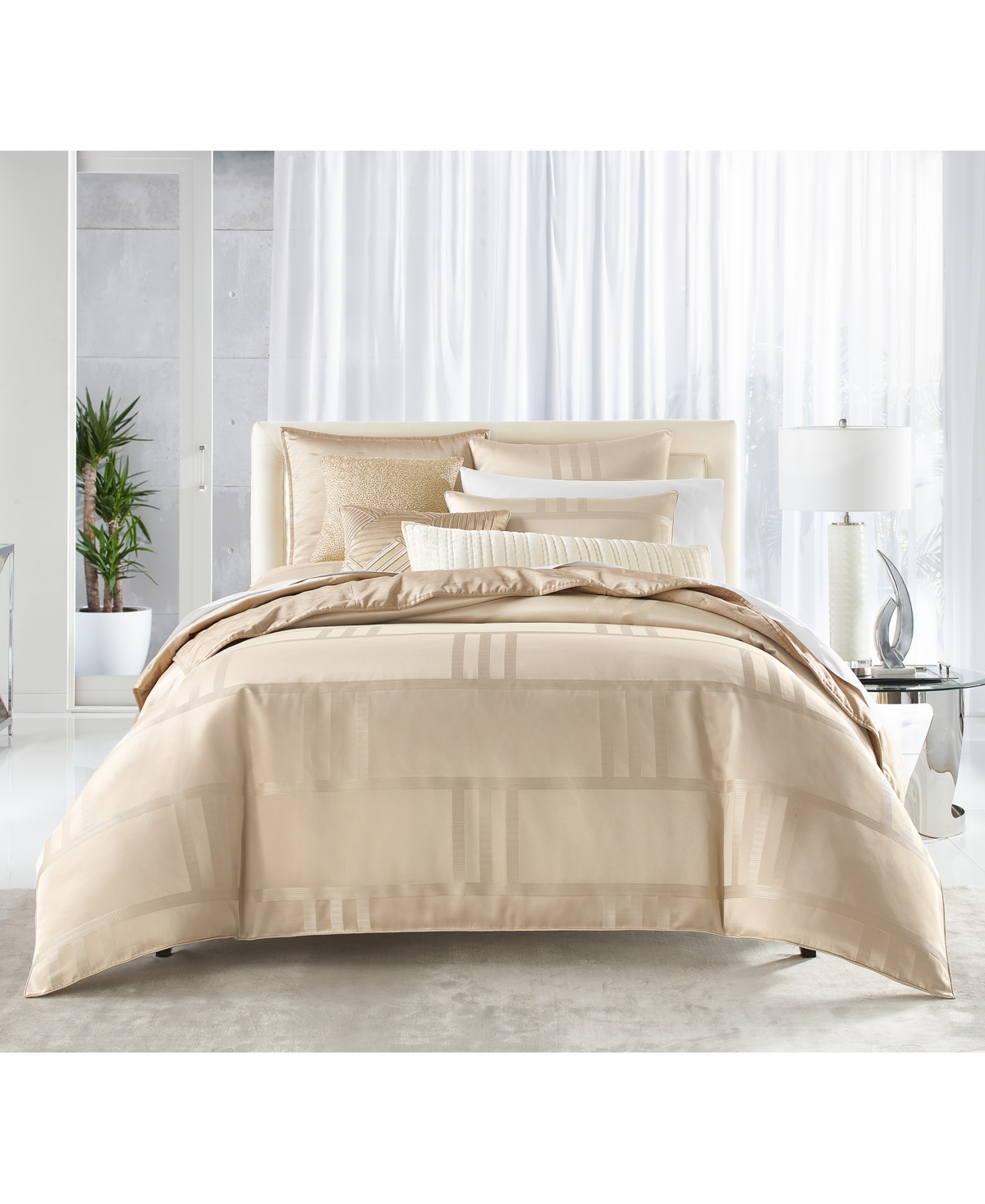 Shop Hotel Collection Structure 3-pc. Comforter Set, Full/queen, Created For Macy's In Gold