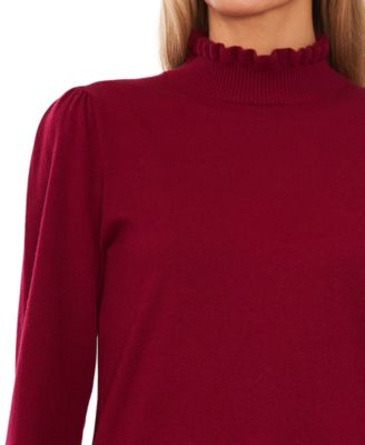 Women's Mock Neck Long Sleeve Sweater