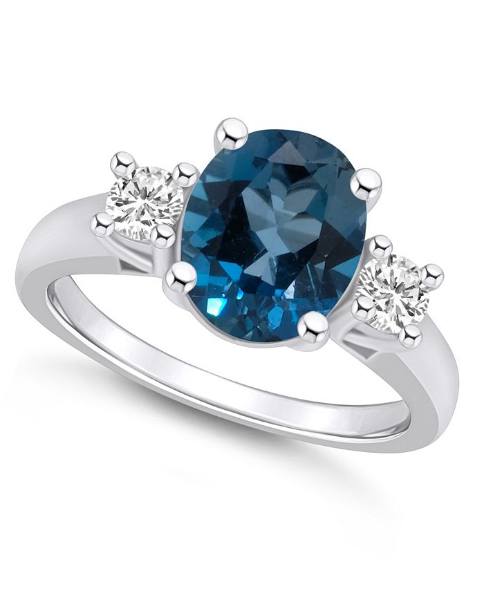 Macy s London Blue Topaz and Diamond Ring 3 5 8 ct.t.w and 1 3 ct
