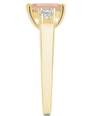 Morganite and Diamond Ring (1-3/8 ct.t.w and 1/4 ct.t.w) 14K Yellow Gold