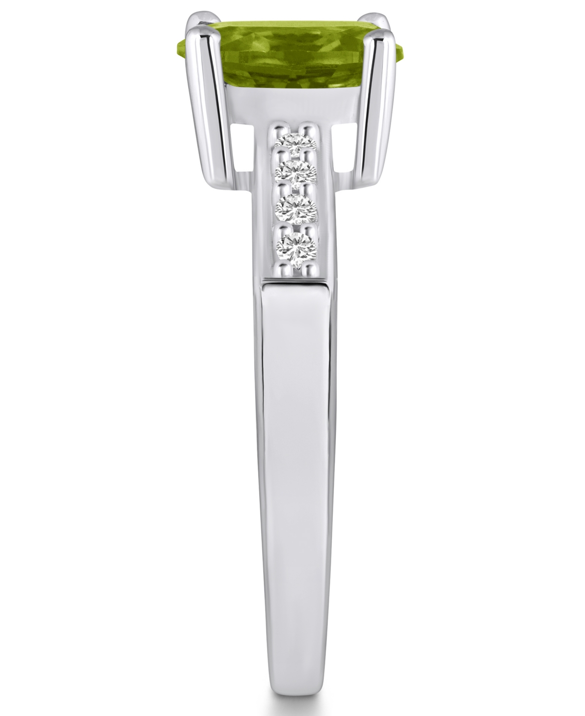 Macy'sand Diamond Ring (1-1/3 ct.t.w and 1/8 ct.t.w) 14K White Gold - Peridot