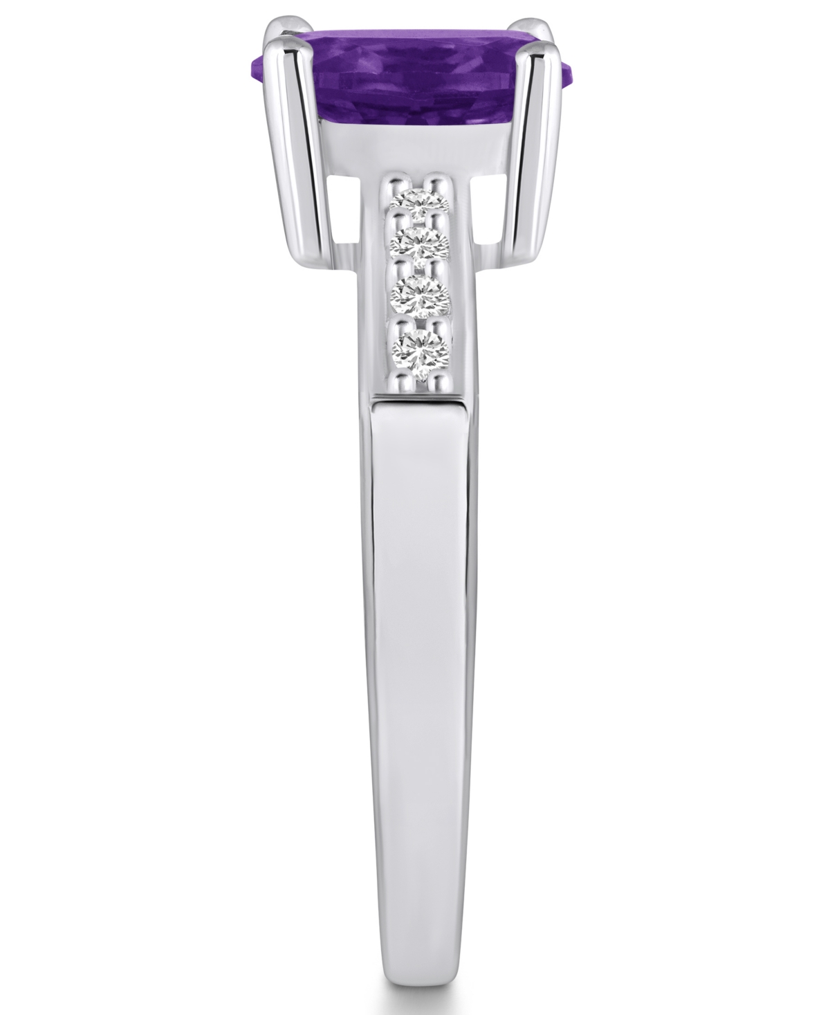 Macy'sand Diamond Ring (1-1/5 ct.t.w and 1/8 ct.t.w) 14K White Gold - Amethyst