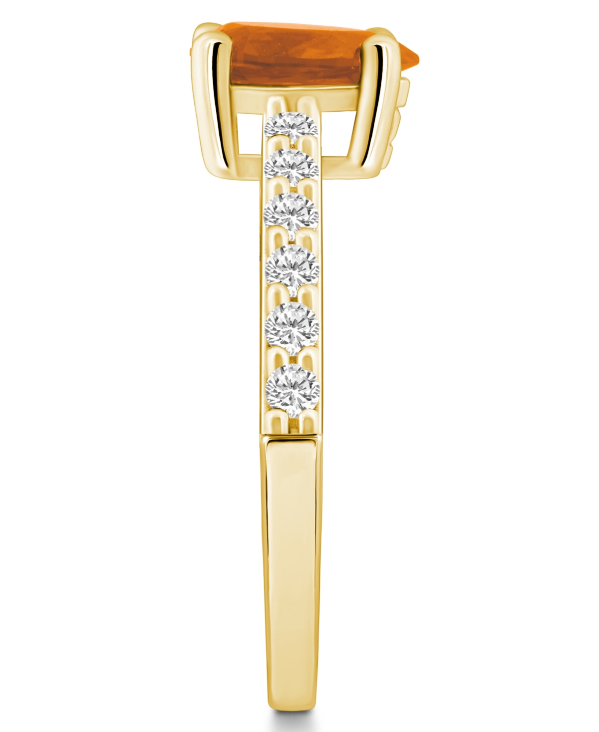 Macy's(7/8 Ct. T.w.) and Diamond (1/3 Ct. T.w.) Ring in 14K Yellow Gold - Citrine