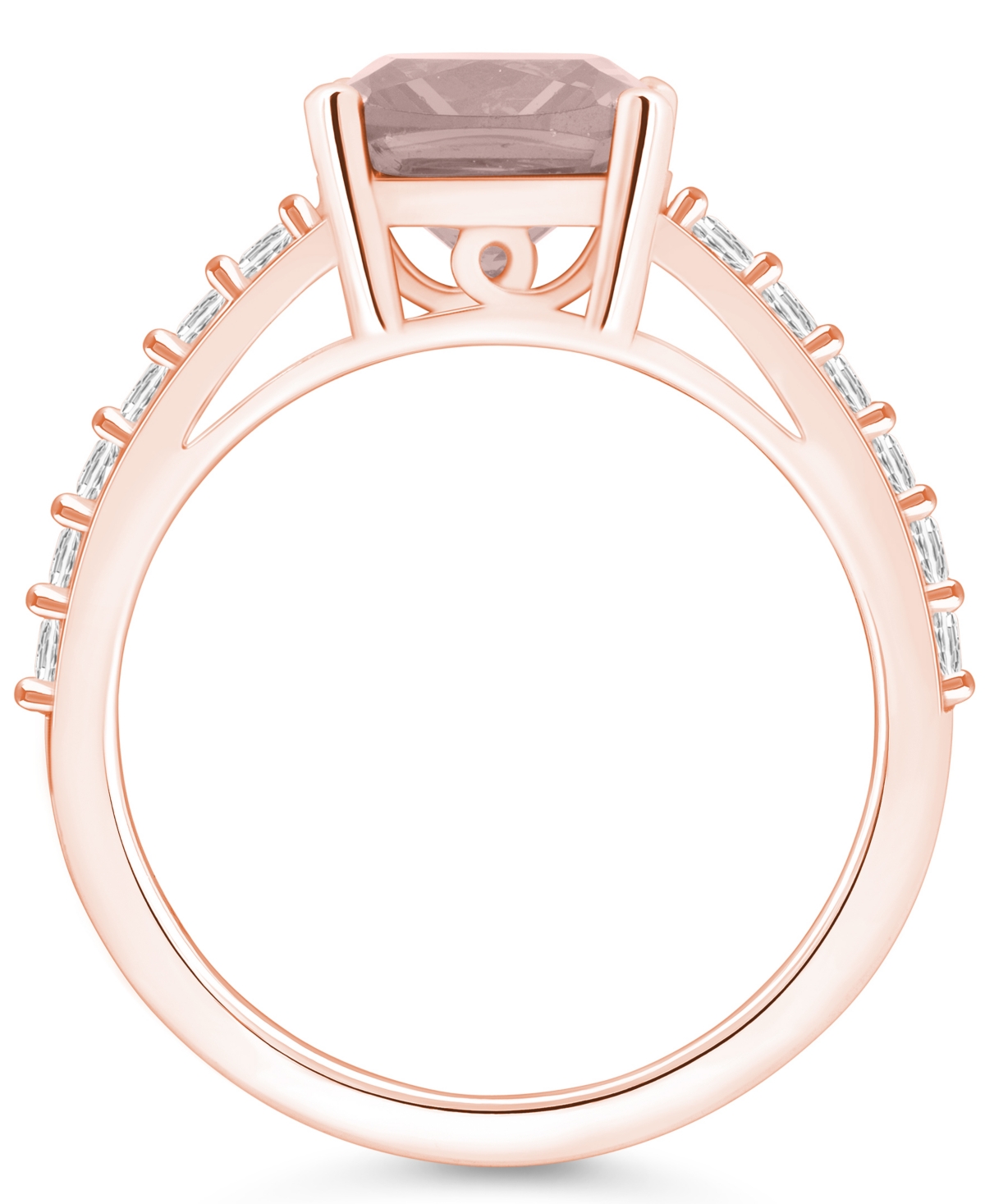 Macy's(2 Ct. T.w.) and Diamond (1/3 Ct. T.w.) Ring in 14K Rose Gold - Morganite