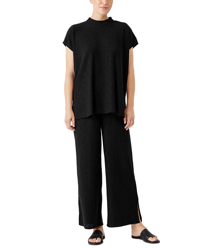 Eileen Fisher Women's Textured Slit-Hem Pull-On Pants - Macy's