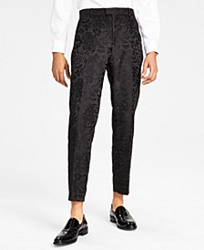 Men's Lacy Slim-Fit Floral Jacquard Suit Pants, Created for Macy's 