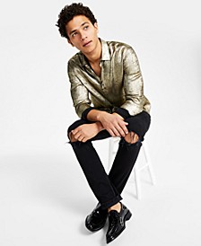 Men's Classic-Fit Metallic Button-Down Shirt, Created for Macy's 