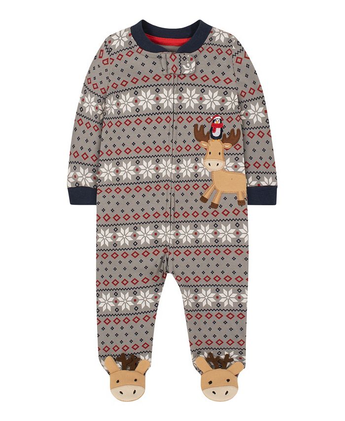 Koala Baby Boys One Piece Interlock Reindeer Sleep and Play Footie Macy's