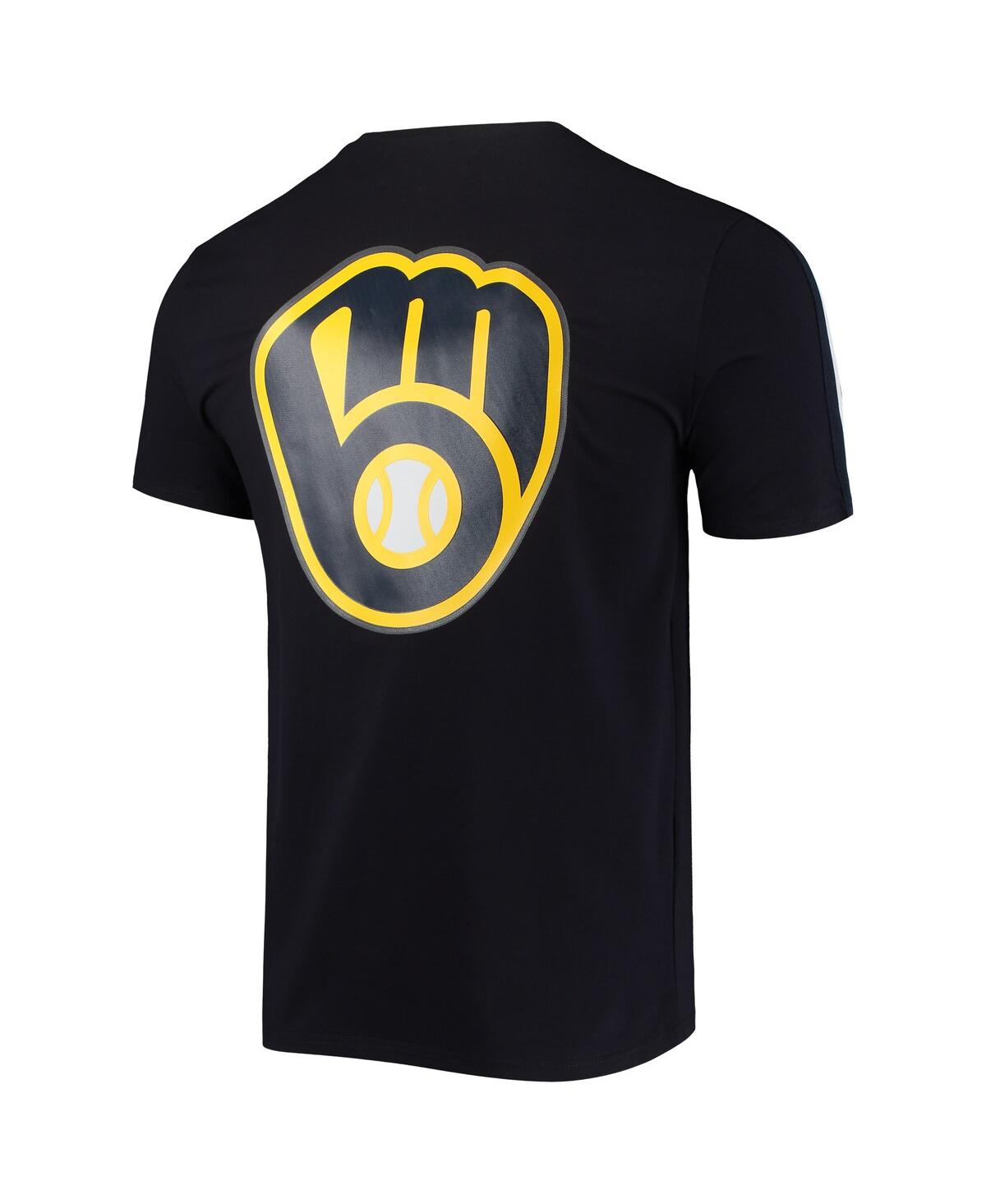 Shop Pro Standard Men's  Navy Milwaukee Brewers Taping T-shirt